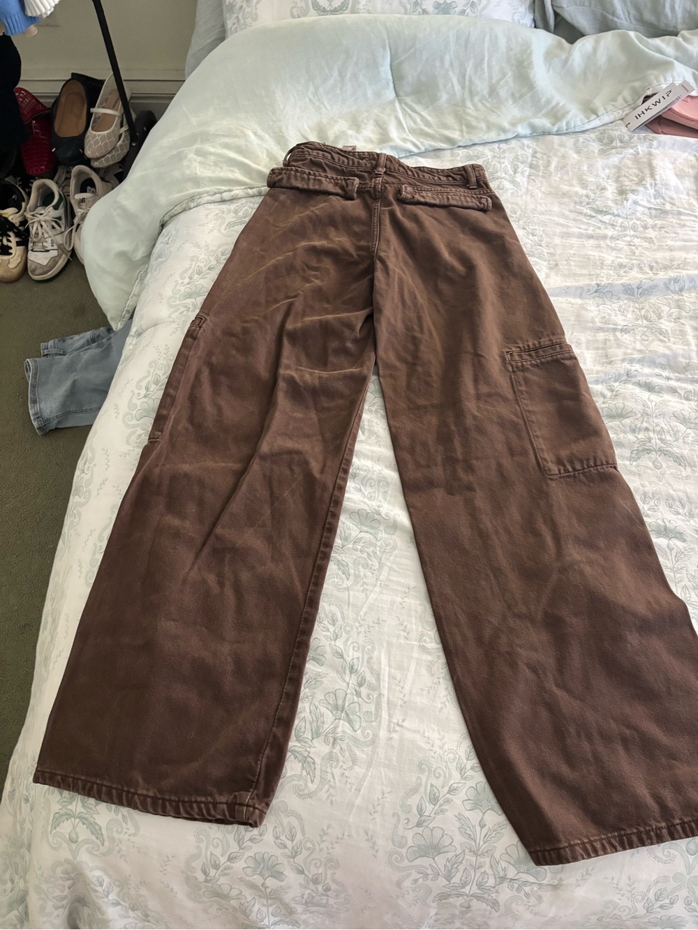 Zara women Brown Cargo Wide-Leg Pants - Picture 2 of 2